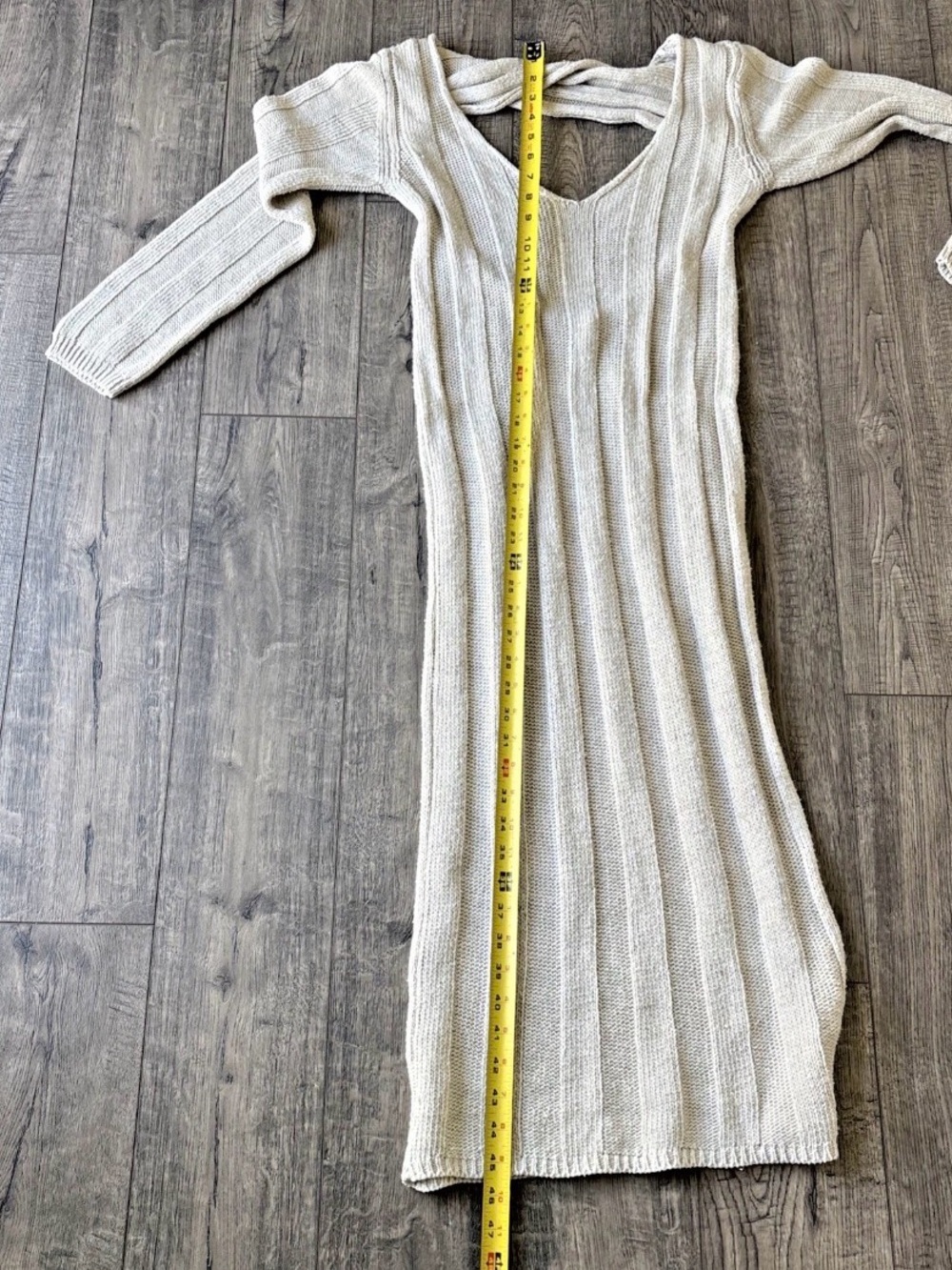 Free People Beach beige Backless Ribbed Knit Dress - Picture 9 of 10